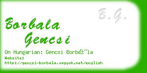 borbala gencsi business card